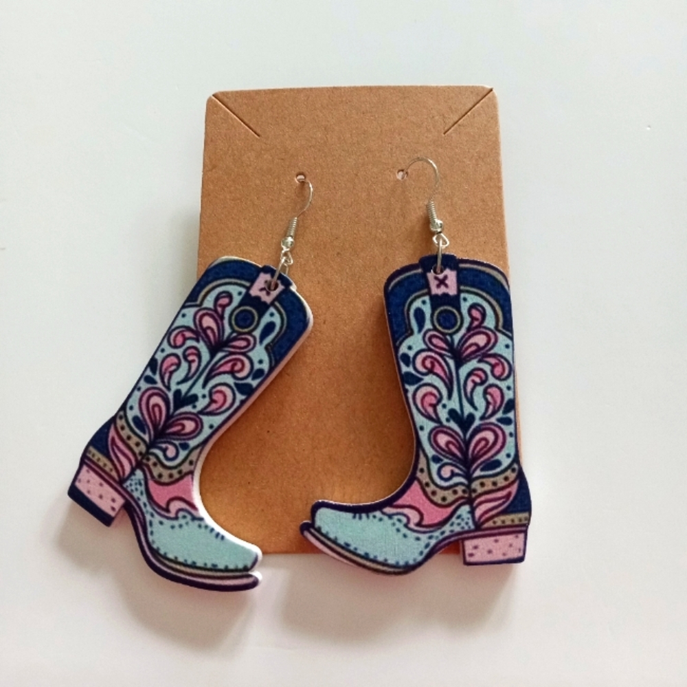 Colorful Cowboy Boot Earrings